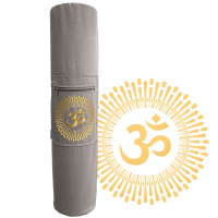 Yogatas Ohm Sandy Grey, praktische yoga tas met trekkoord voor yogamatten